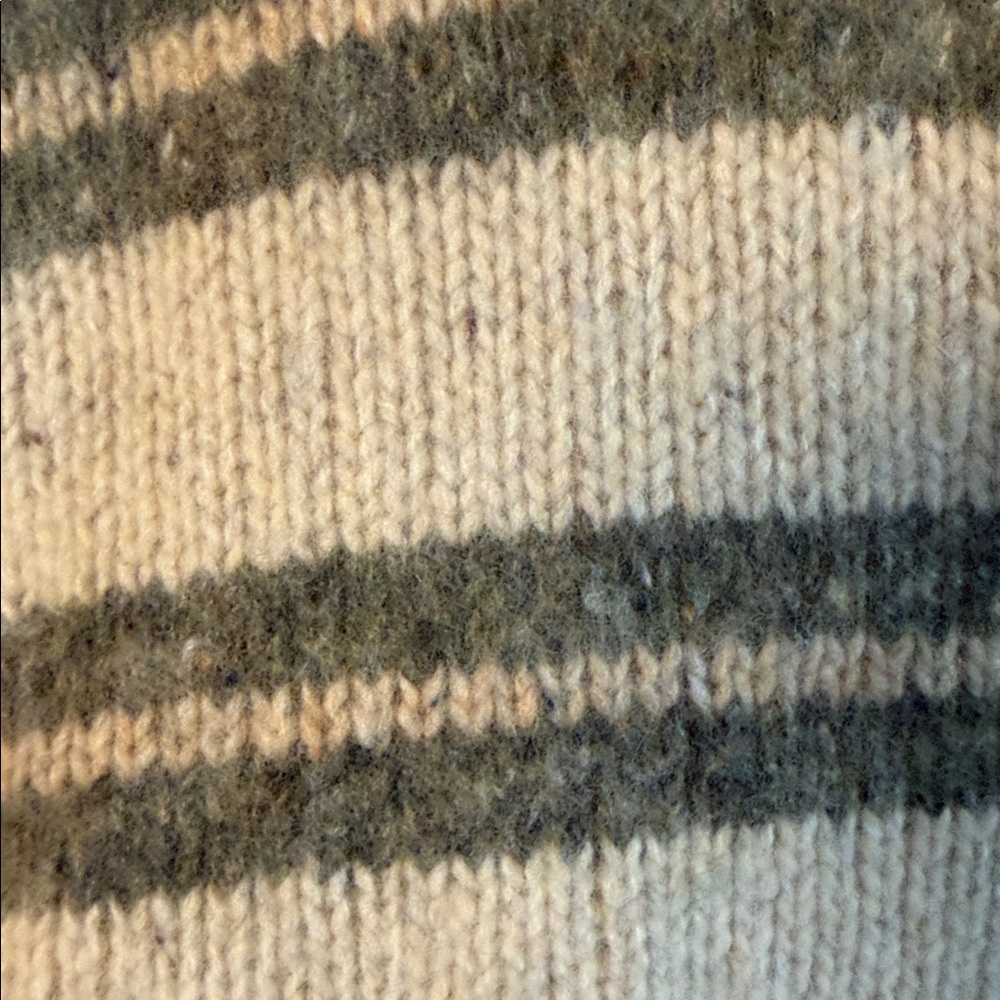SPIRITUAL GANGSTER Striped Cream and Gray MENS SWEATER - Picture 3 of 5